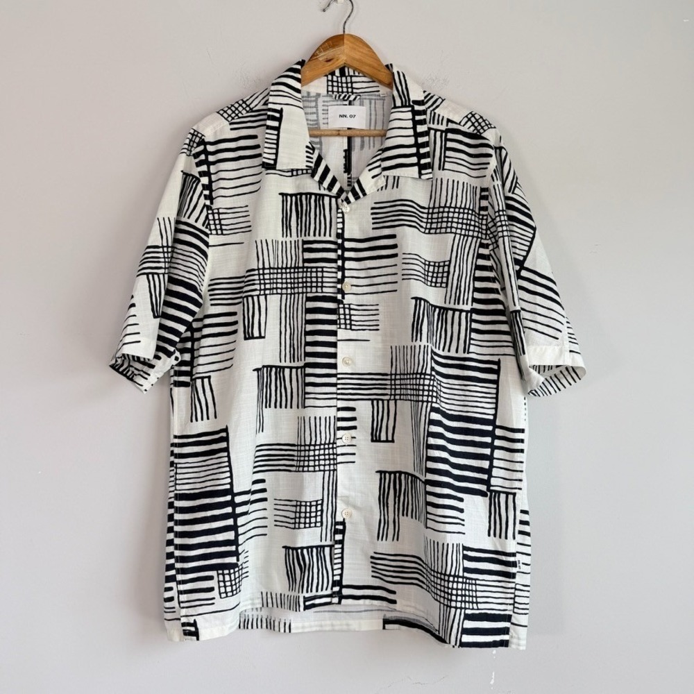 NN07 Ole Printed Short Sleeve Shirt Geometric Print Casual Resort Travel